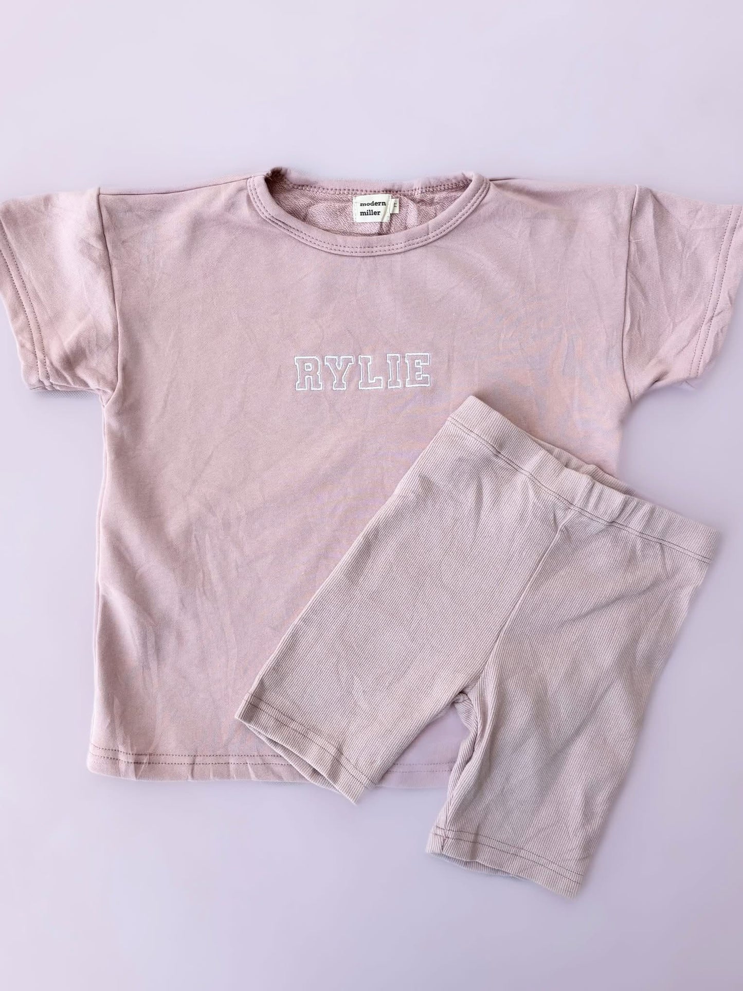 Pink Biker Short Set