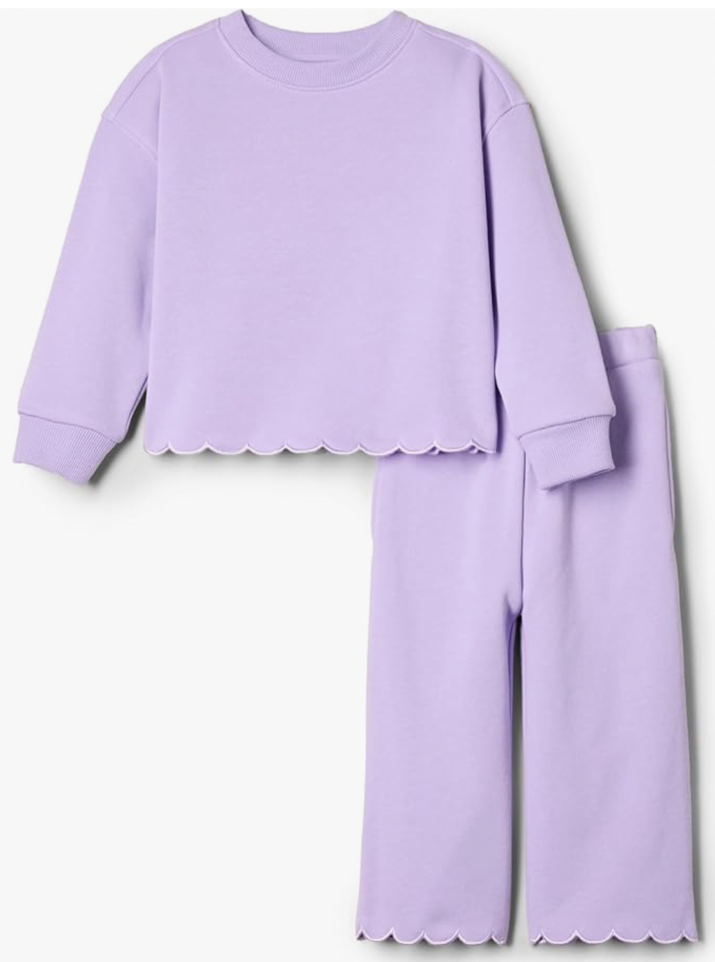 Scallop Sweatshirt Set