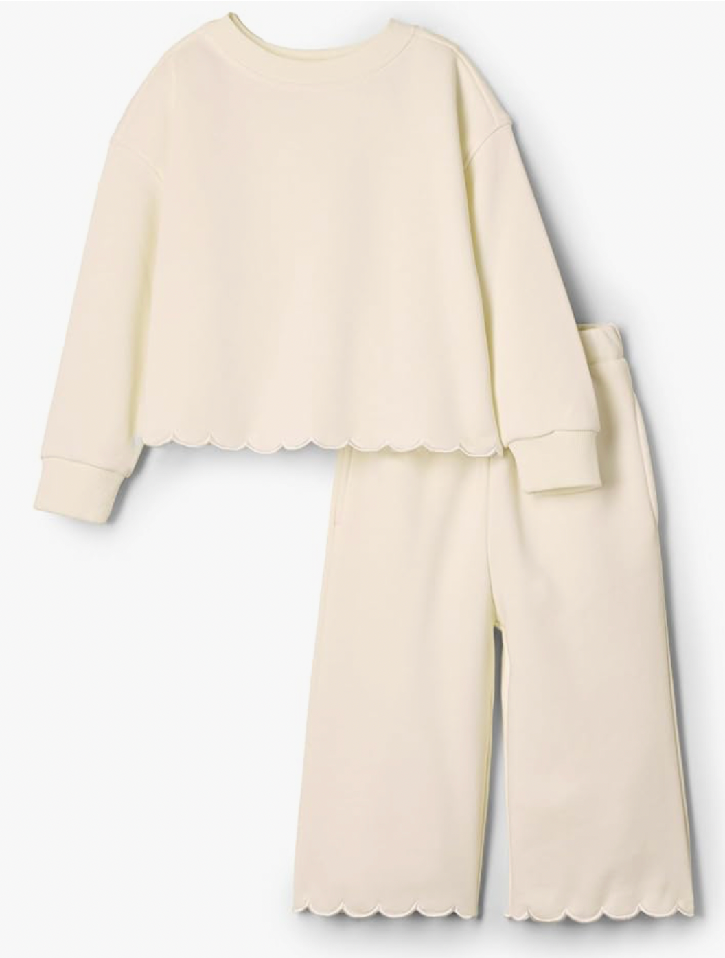 Scallop Sweatshirt Set