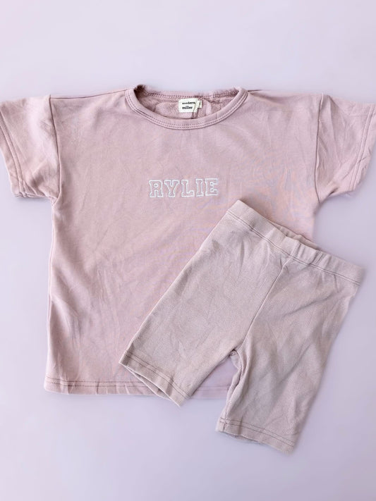 Pink Biker Short Set
