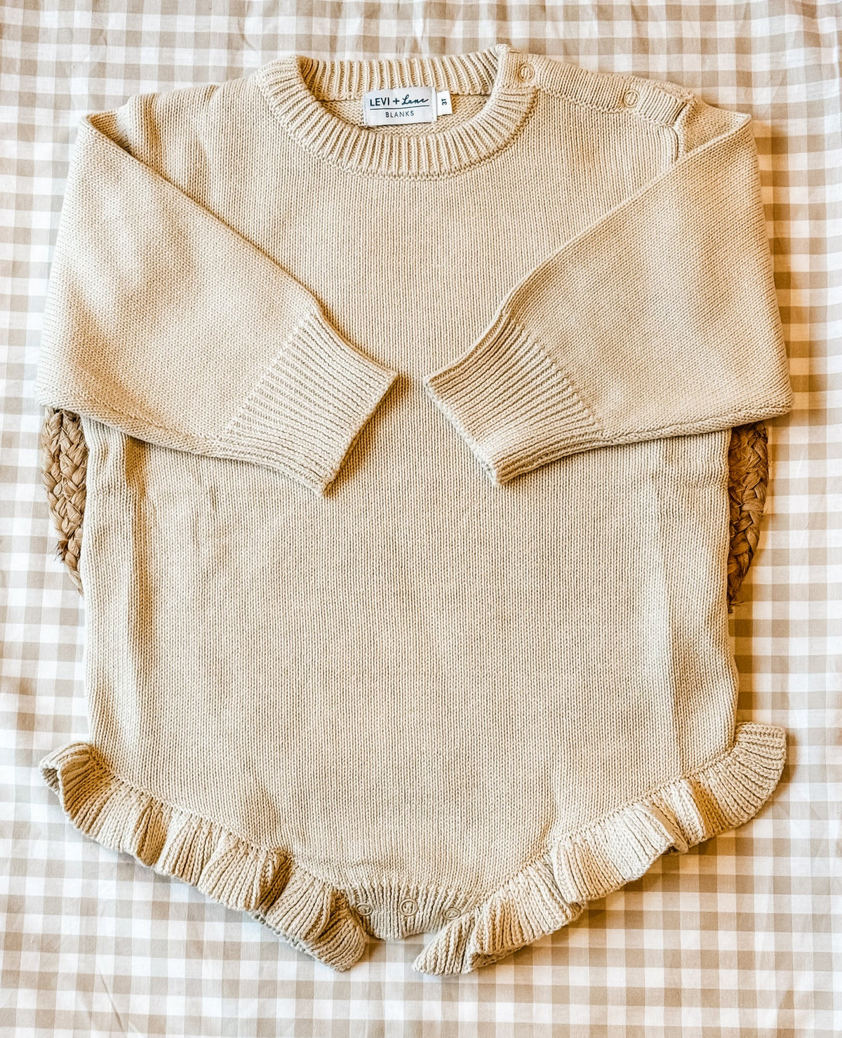 Long Sleeve Knit Baby Ruffle Romper