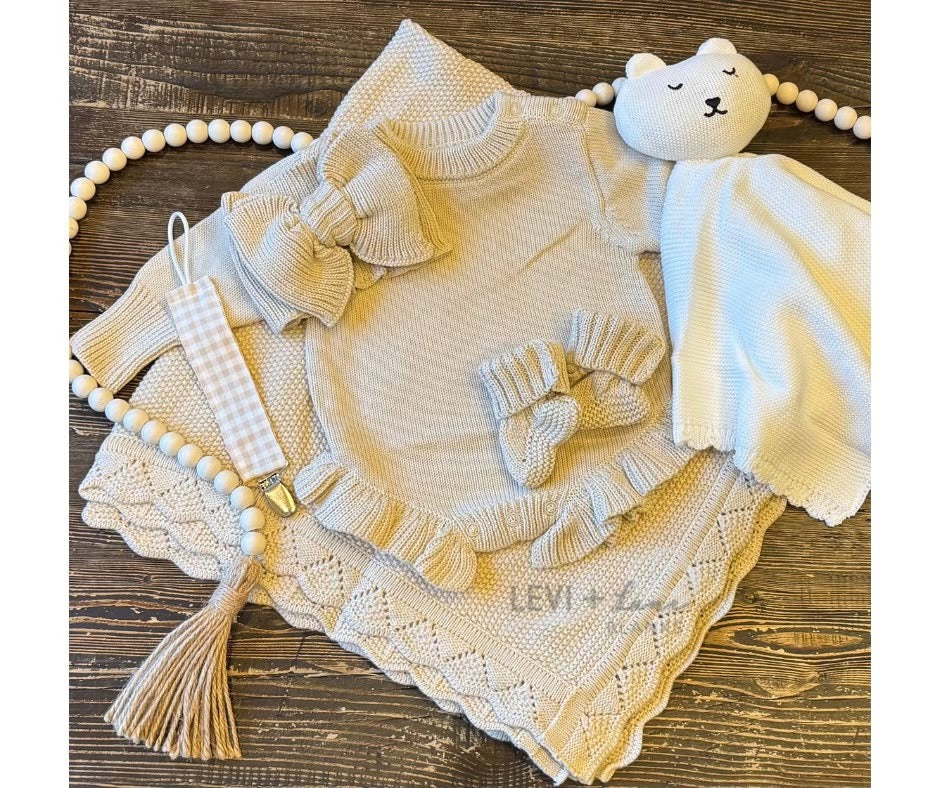 Long Sleeve Knit Baby Ruffle Romper