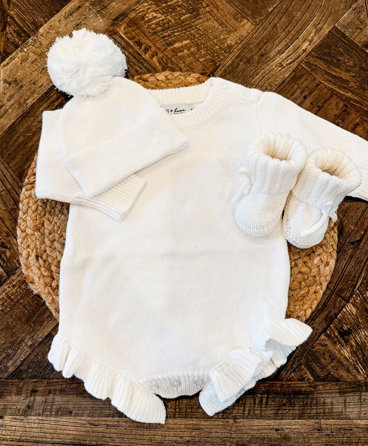 Long Sleeve Knit Baby Ruffle Romper